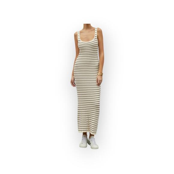 Commense Old Money Aesthetic Stripe Knit Maxi Dress – NWT (XL / 12) - Picture 1 of 5